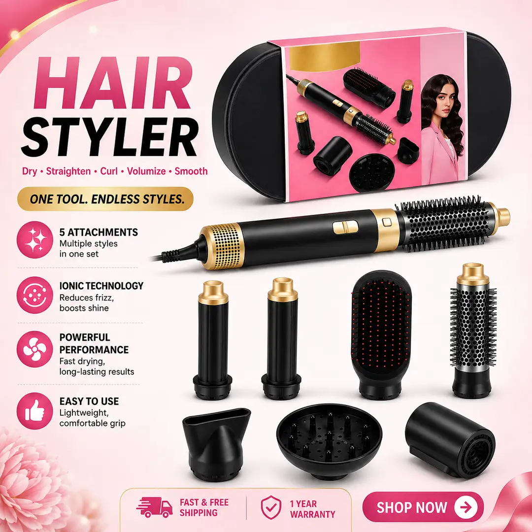 7 In 1 Hair Styler & Hot Air Brush Set