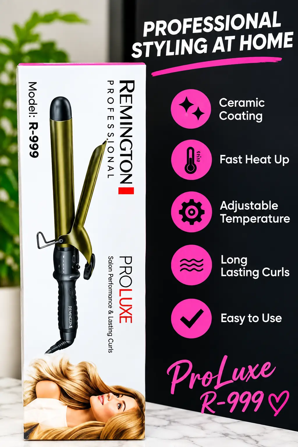 Remington ProLuxe R-999 Professional Hair Curling Iron