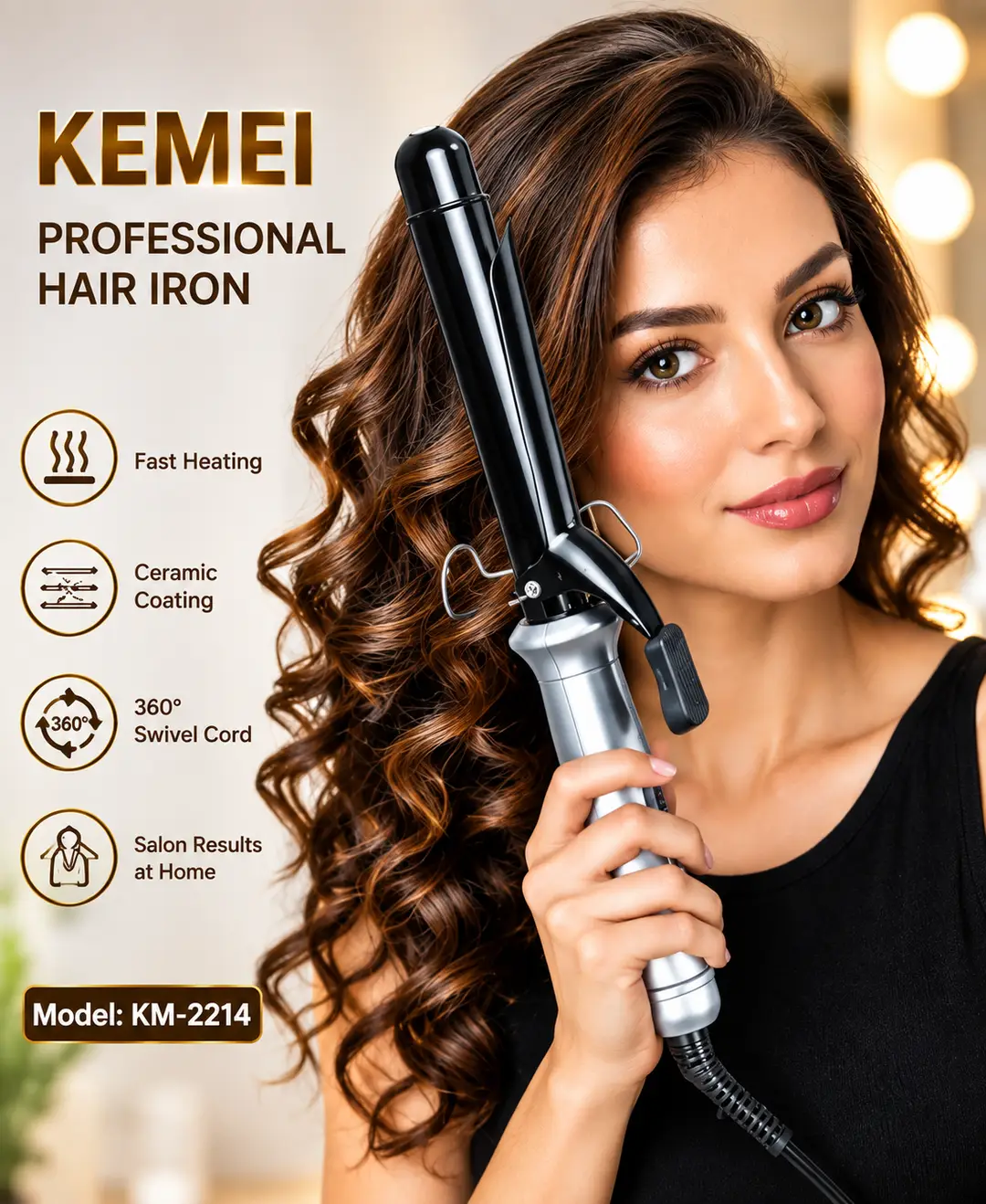 Kemei KM-3024 Professional Hair Iron | Hair Curler