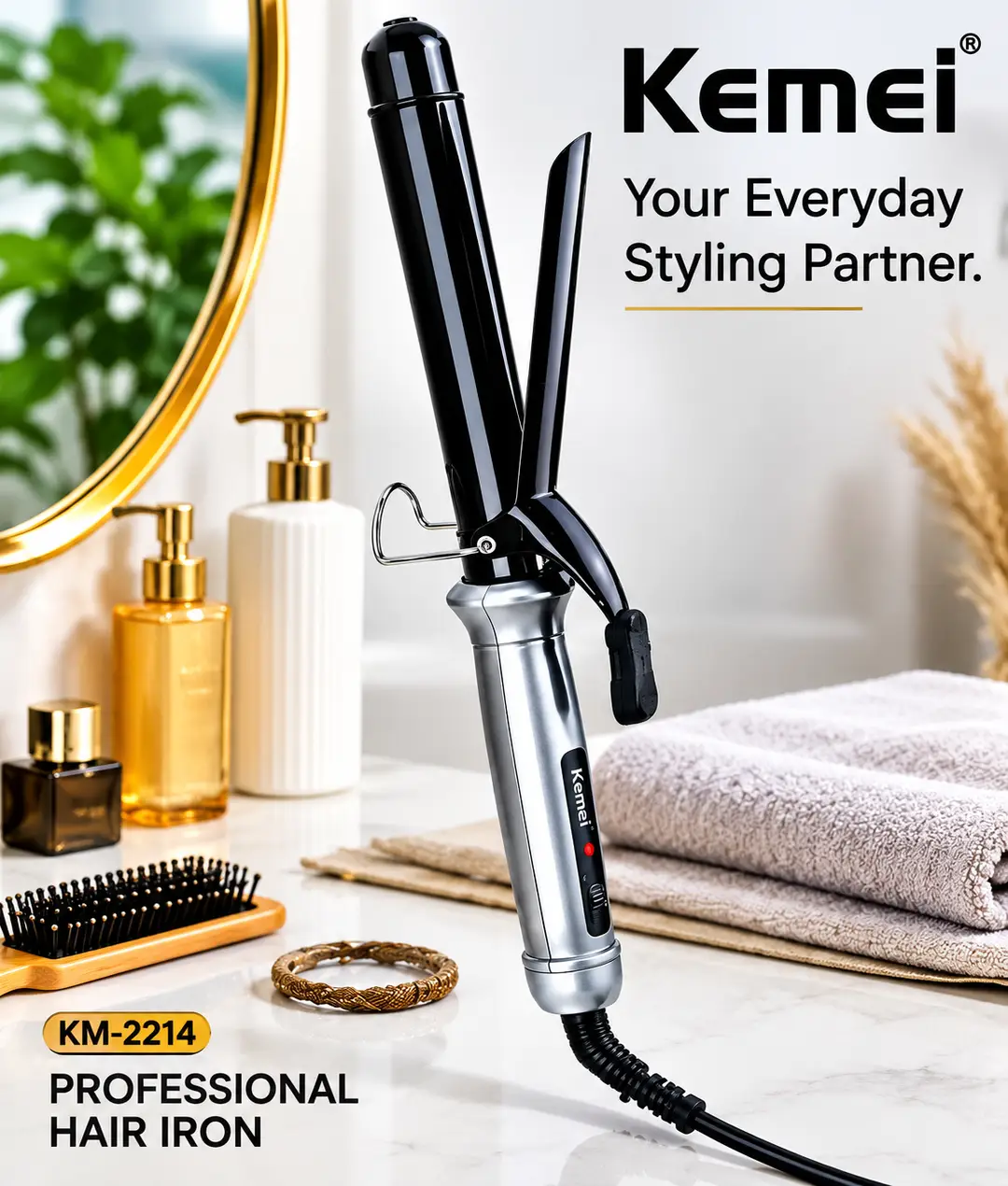 Kemei KM-3024 Professional Hair Iron | Hair Curler