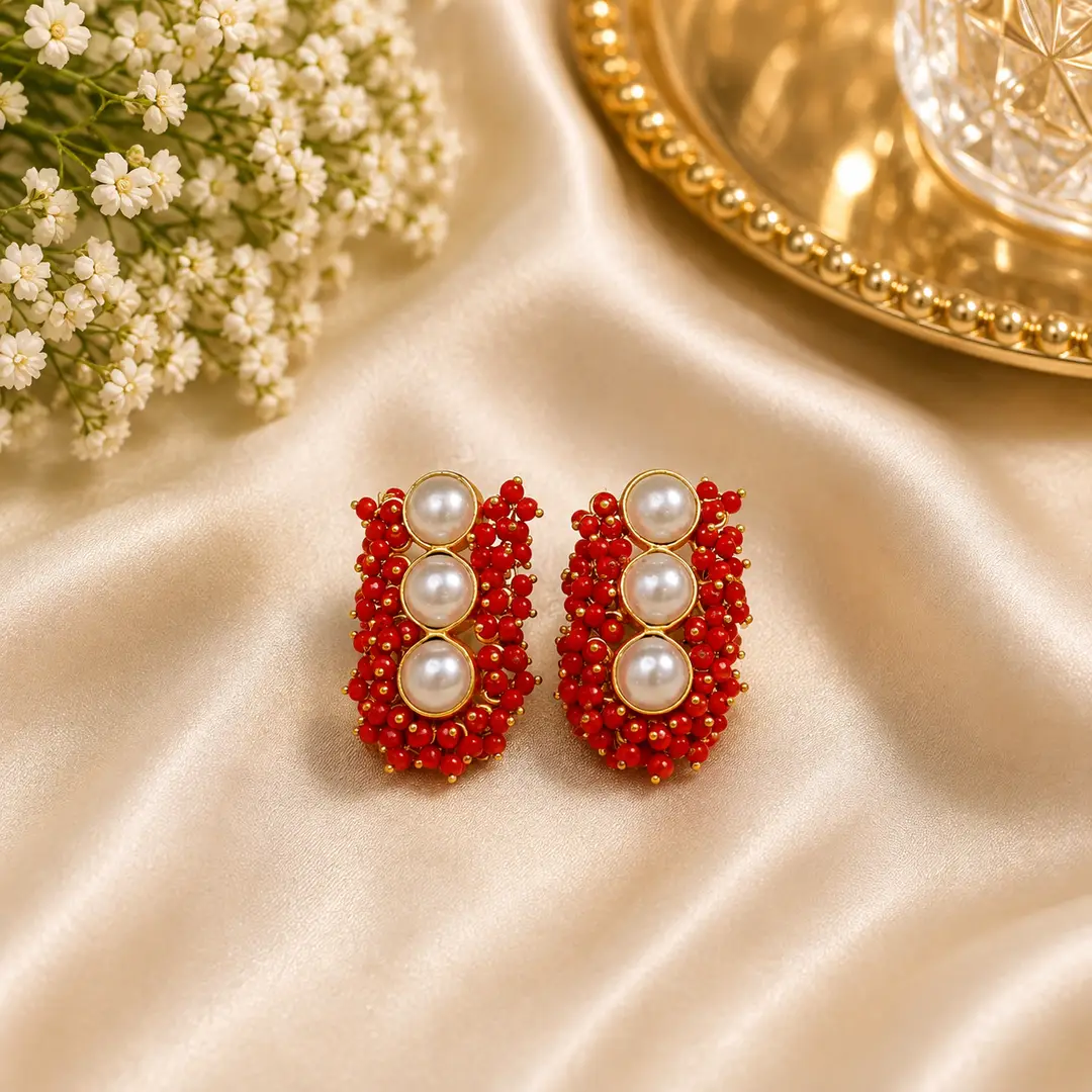 Flash Design Gold Plated Artificial Stones Earrings