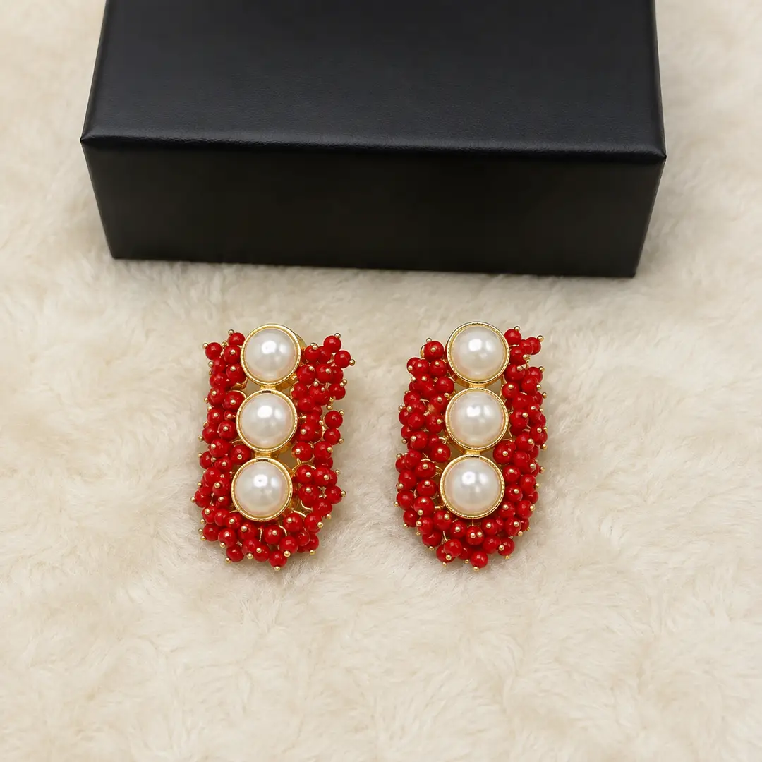 Flash Design Gold Plated Artificial Stones Earrings