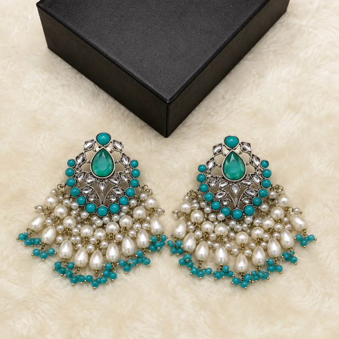 Flash Design Gold Plated Artificial Stones Earrings