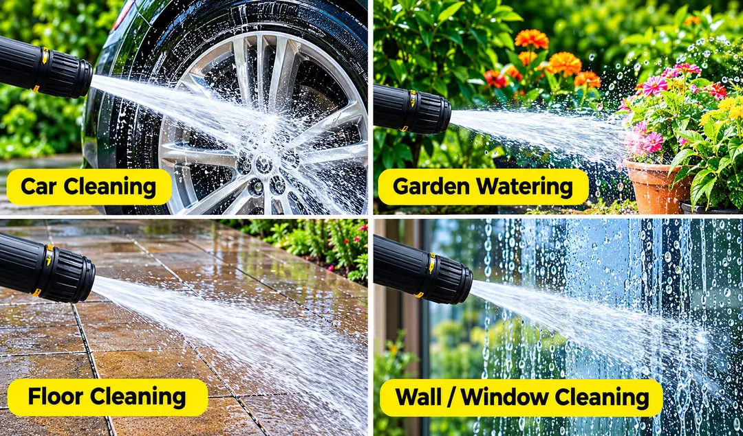 Heavy Duty Metal High Pressure Water Spray Nozzle | Durable Long-Life Cleaning Gun | Multi-Purpose Car Wash, Garden & Outdoor Cleaning Tool