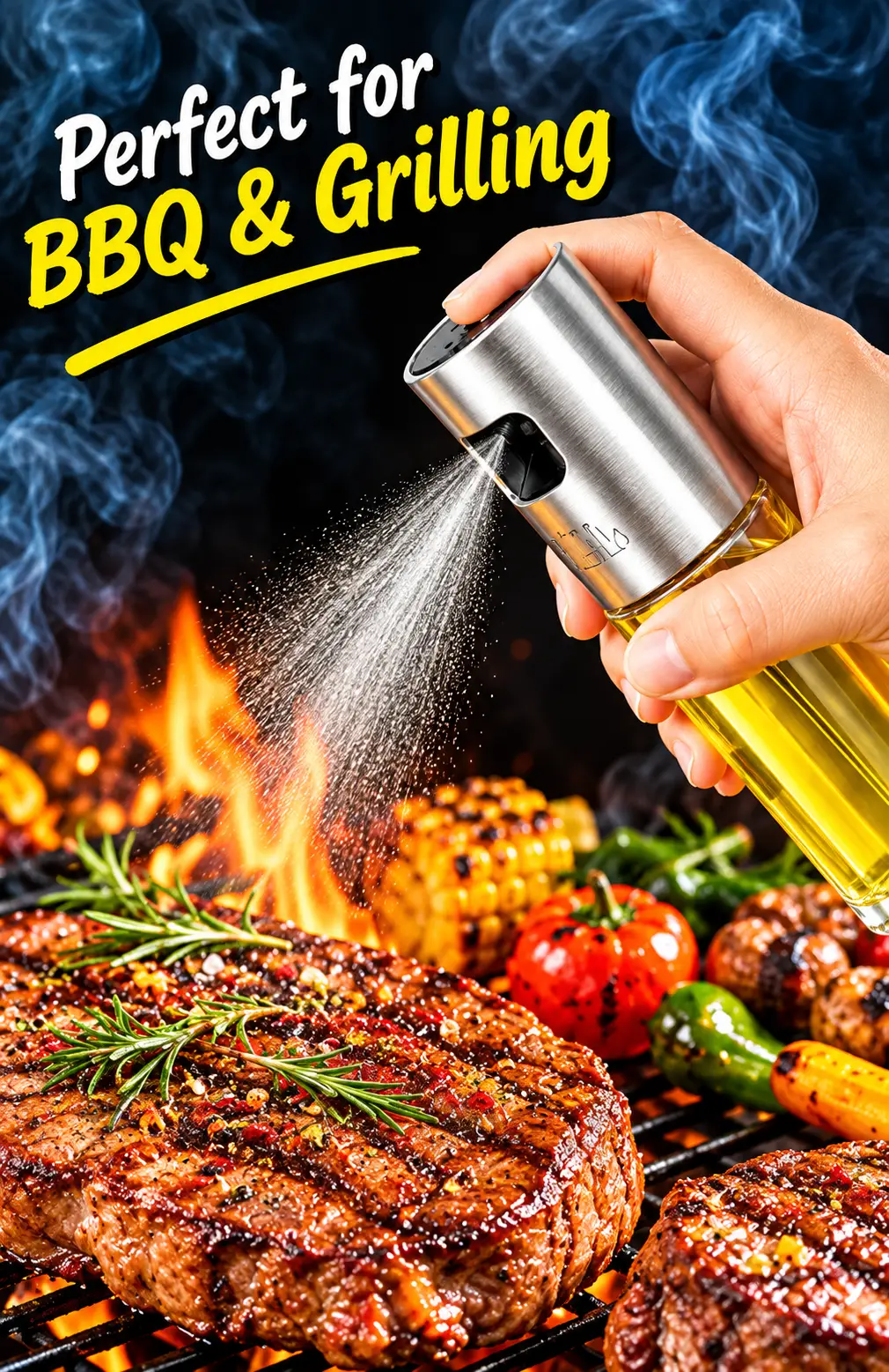 Oil Spray Bottle for Cooking – Refillable Oil Mister Sprayer for Air Fryer, BBQ, Grilling, Baking & Kitchen Use