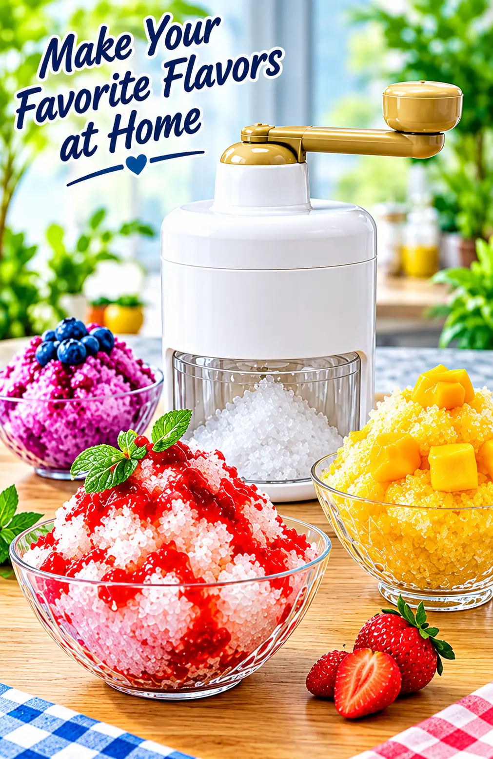 Manual Ice Shaver Machine – Hand Operated Ice Crusher & Shaved Ice Maker for Snow Cones, Cold Drinks, Desserts & Summer Refreshments