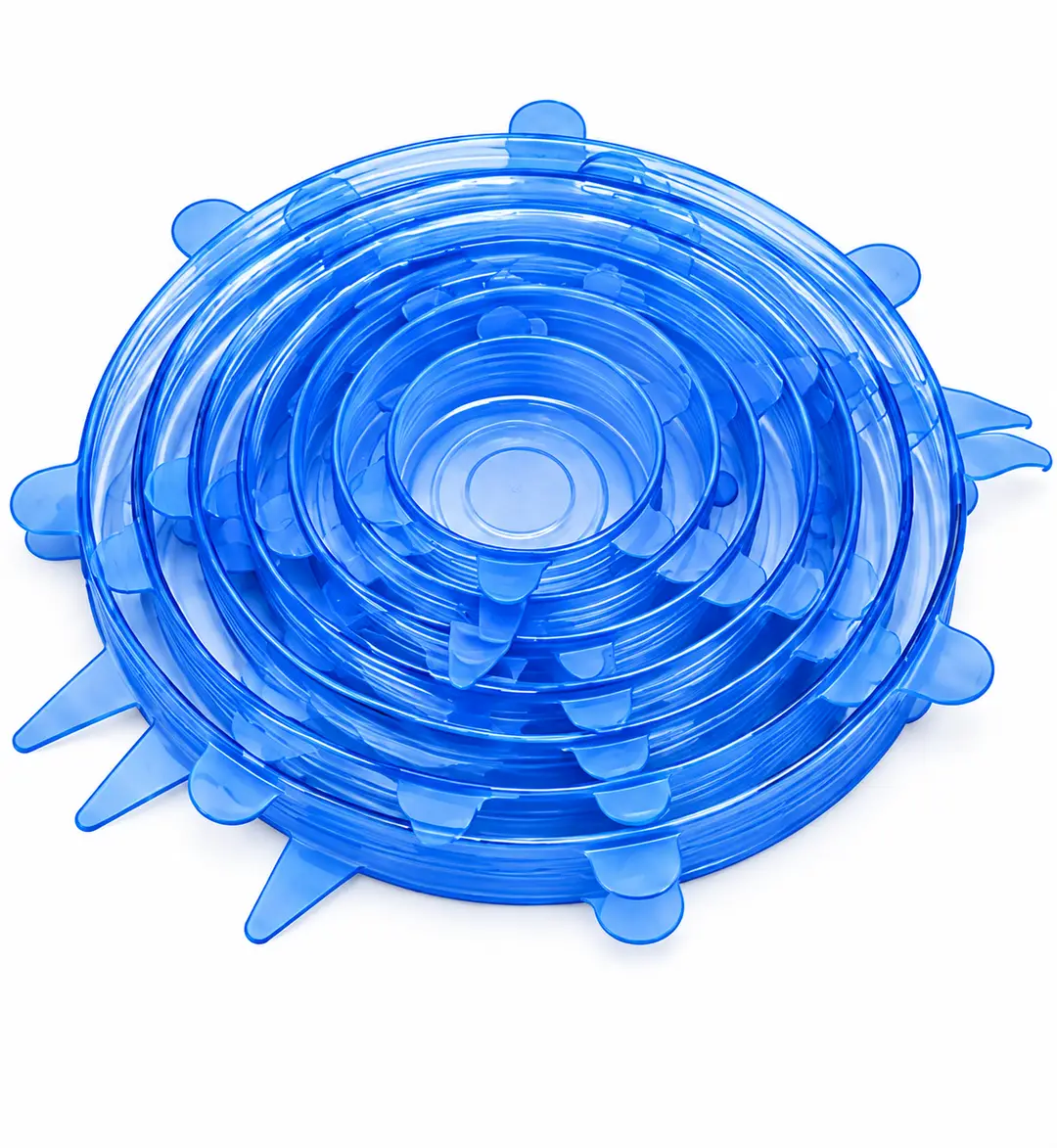 6 Pcs Kitchen Silicone Stretch Lids – Reusable Food Covers, Flexible Bowl & Container Lids, Airtight Fresh Food Storage Covers