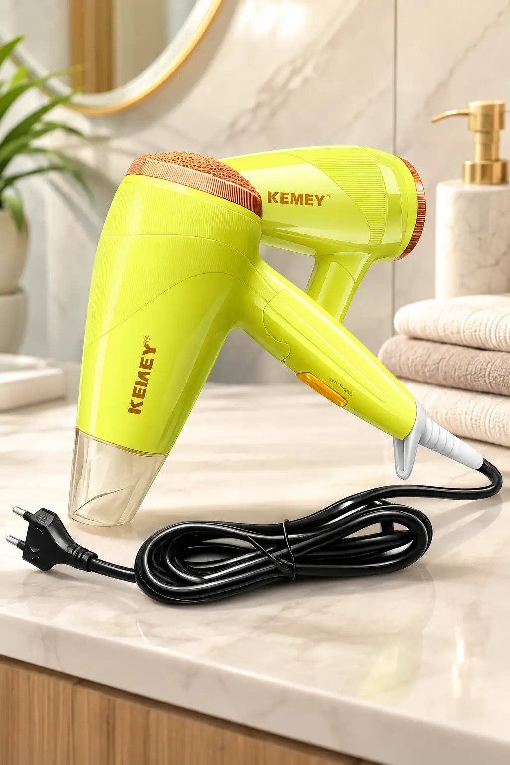 KEMEY KM-6821 Professional Hair Dryer 2000W | Hot & Cool Air | Foldable Handle | Overheat Protection