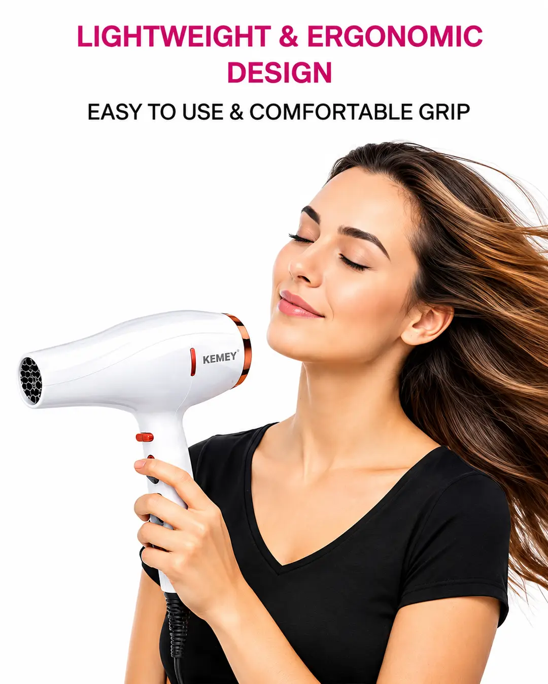 Professional 1500W Hair Dryer – Hot & Cold Air, Negative Ion Technology, 3 Speed Settings & Smart Temperature Control ?
