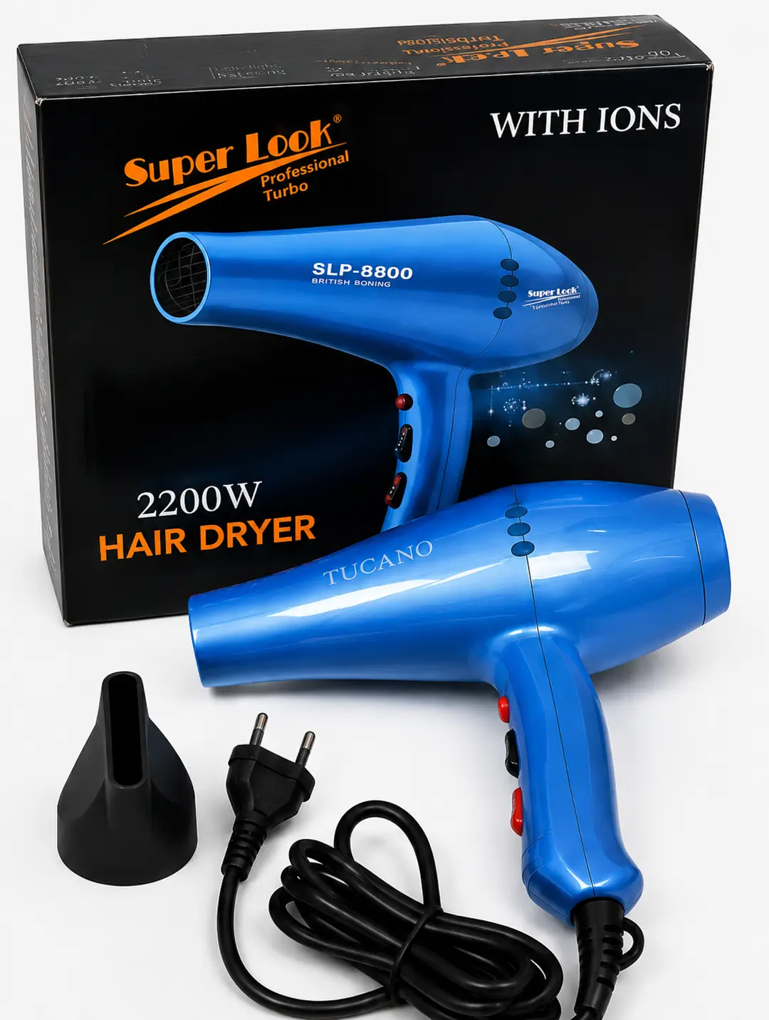 Super Look SLP-8800 2200W Professional Turbo Hair Dryer with Ionic Technology