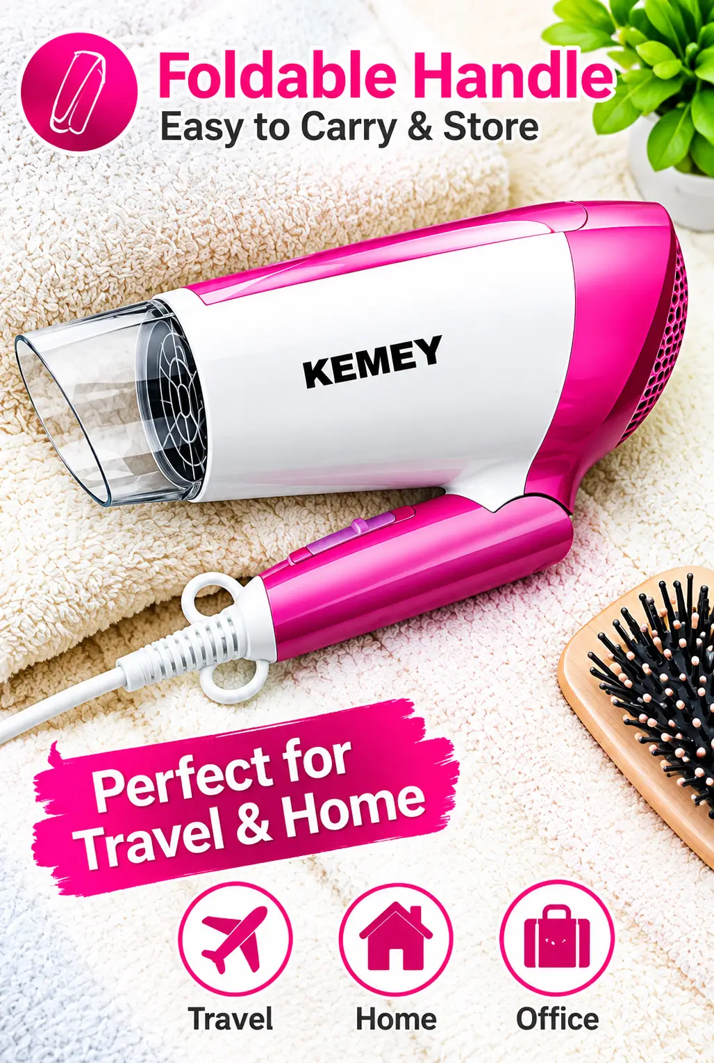 KEMEY Professional Hair Dryer for Women & Men