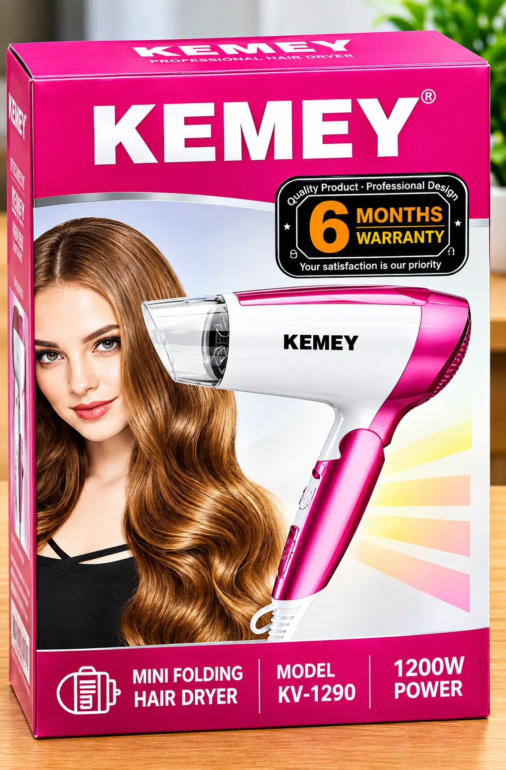 KEMEY Professional Hair Dryer for Women & Men