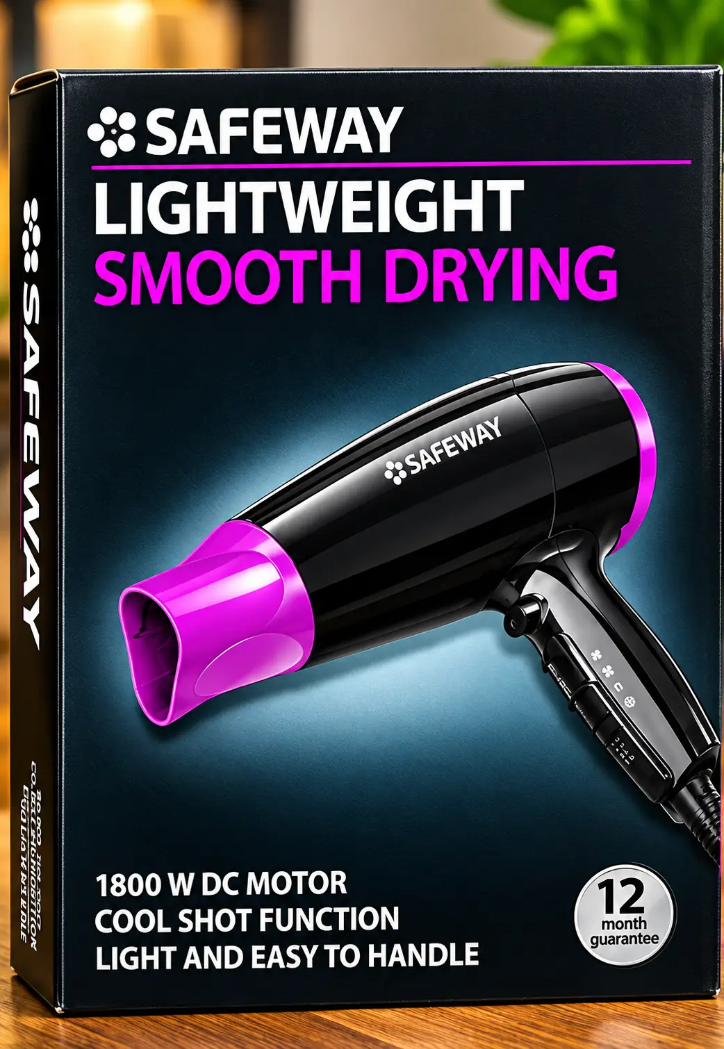SAFEWAY 1800W Lightweight Hair Dryer with Cool Shot Function