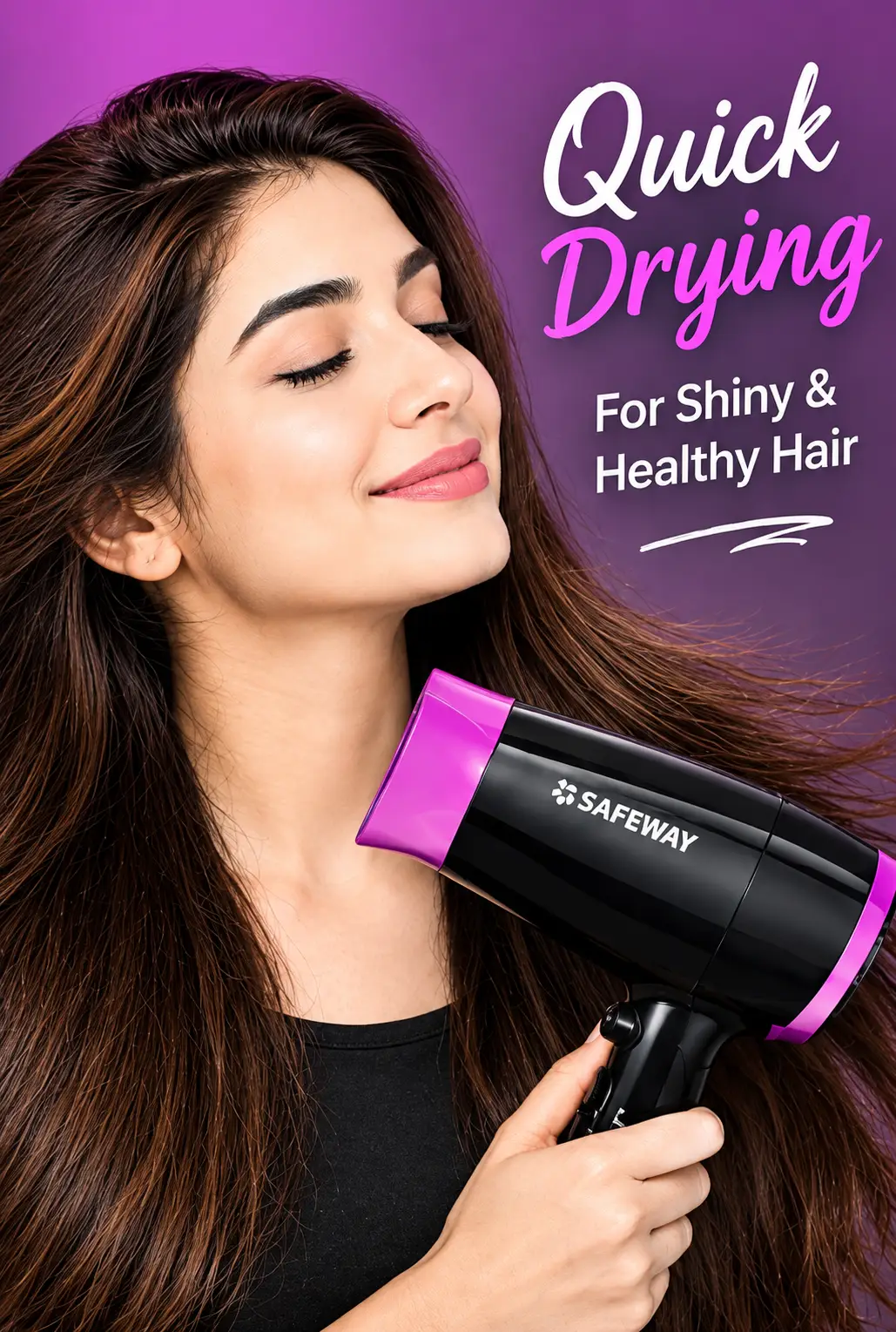 SAFEWAY 1800W Lightweight Hair Dryer with Cool Shot Function