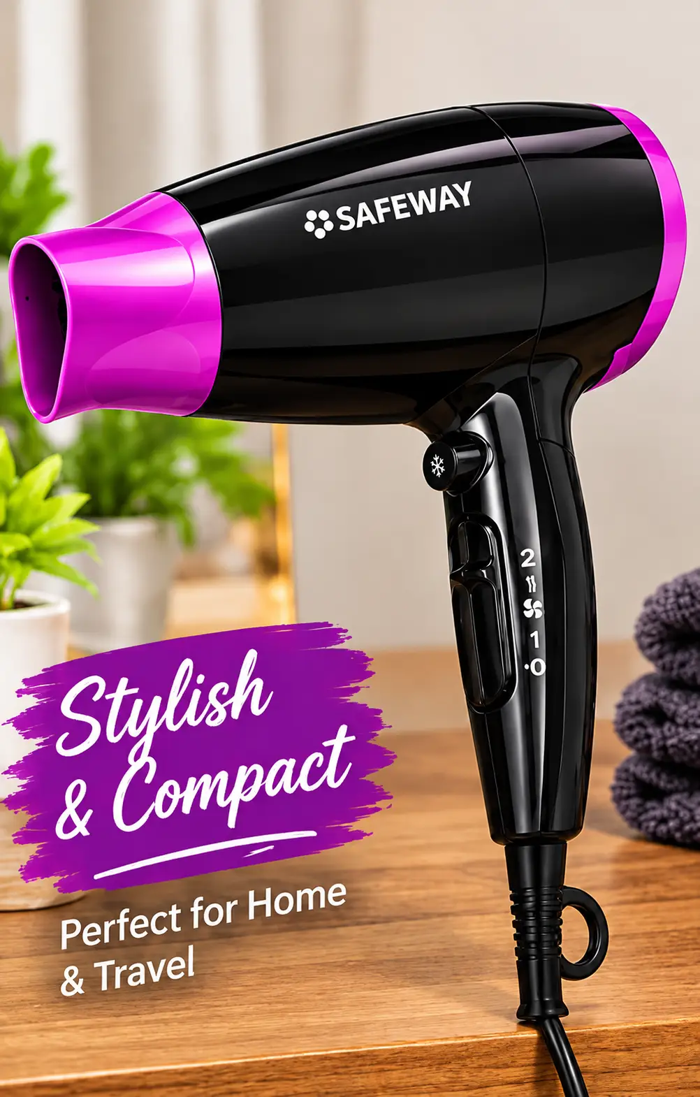 SAFEWAY 1800W Lightweight Hair Dryer with Cool Shot Function