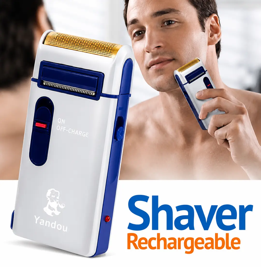 Yando Rechargeable Electric Travel Shaver – Portable Mini Beard & Face Shaving Machine for Men