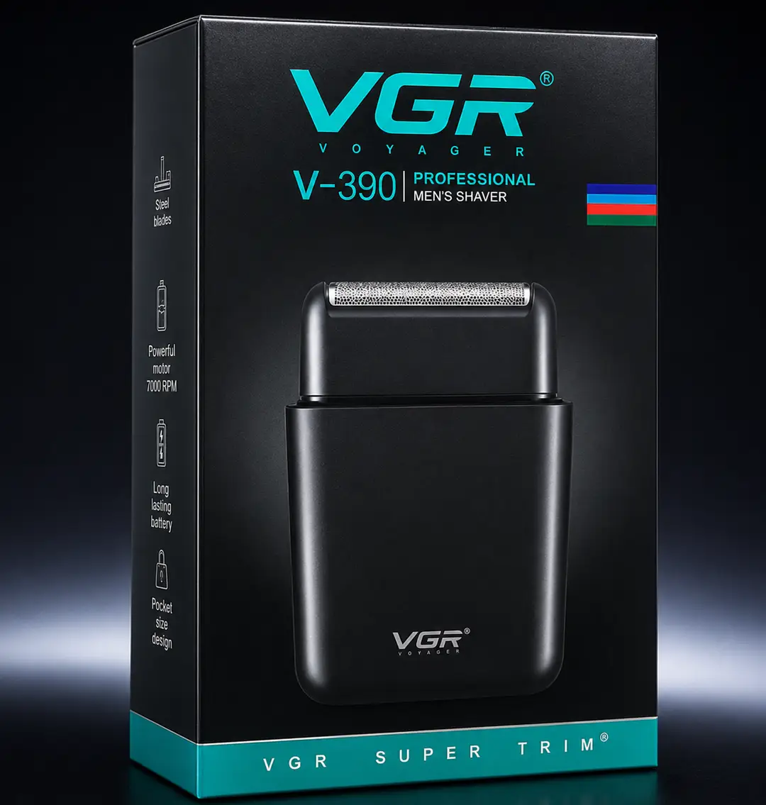 VGR V-390 Professional Men's Electric Foil Shaver | Rechargeable Portable Beard Shaver | Super Trim