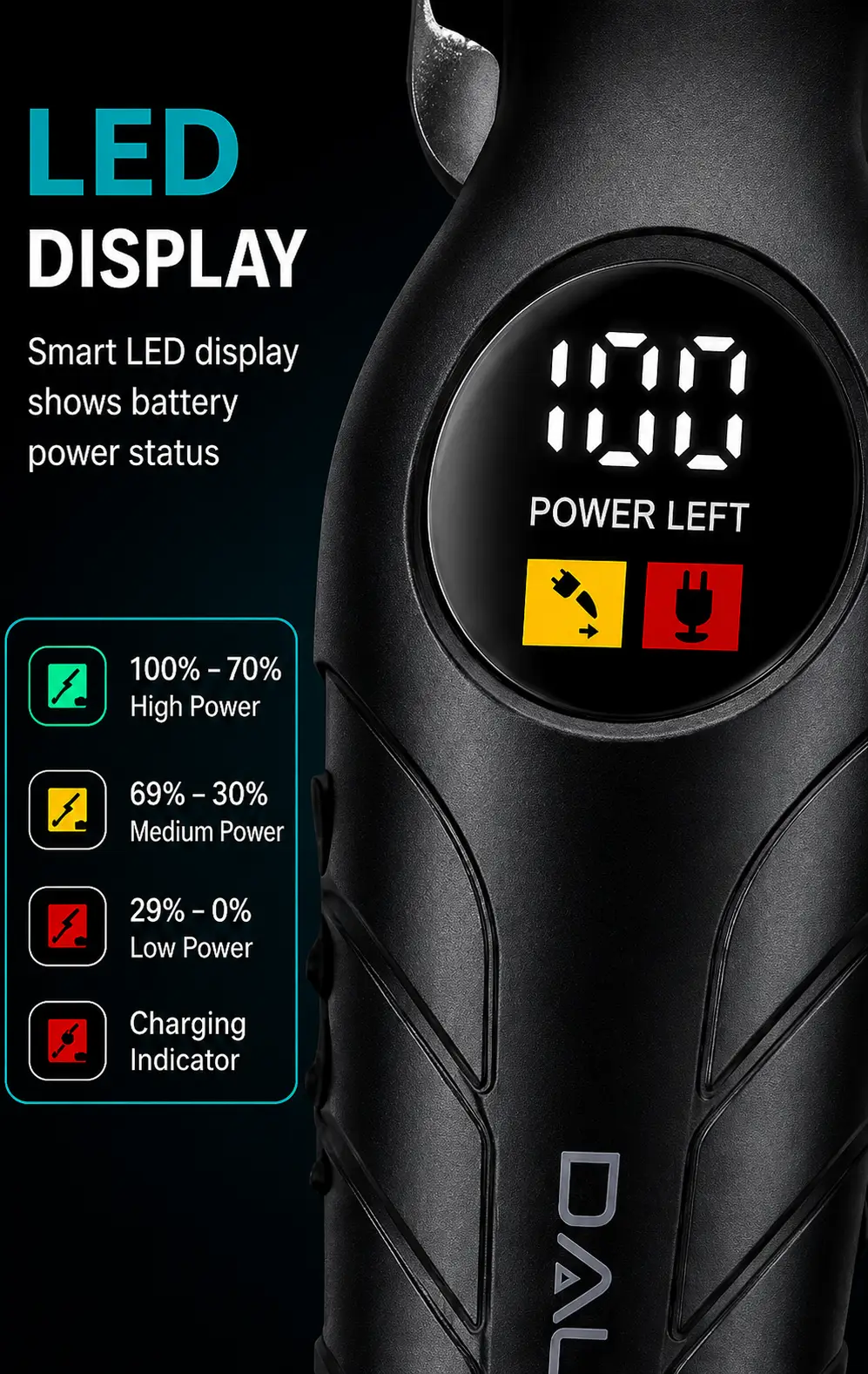 DALING Professional Hair Clipper DL-1777 Cordless Rechargeable Hair & Beard Trimmer with LED Display