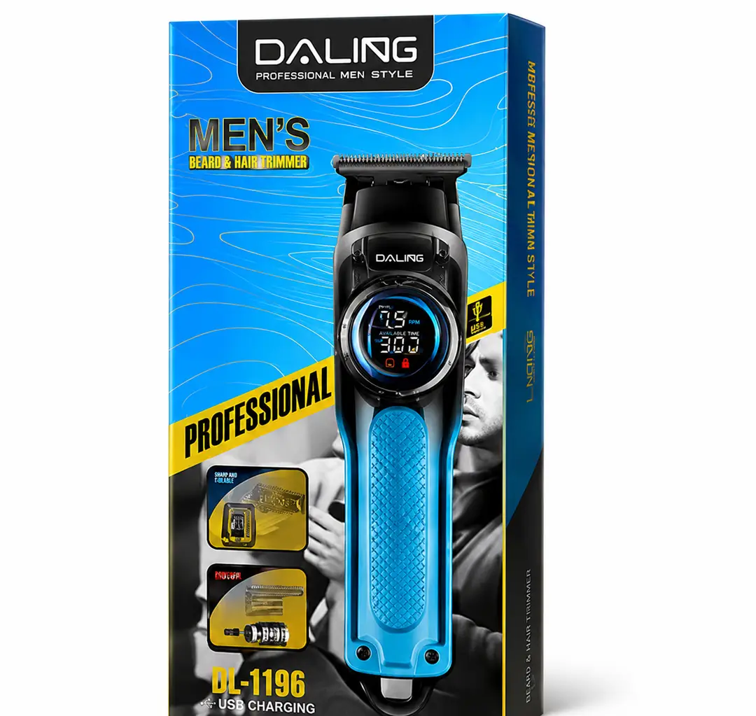 DALING DL-1936 Professional Men's Hair Trimmer | USB Rechargeable | LED Display | Cordless Hair & Beard Clipper