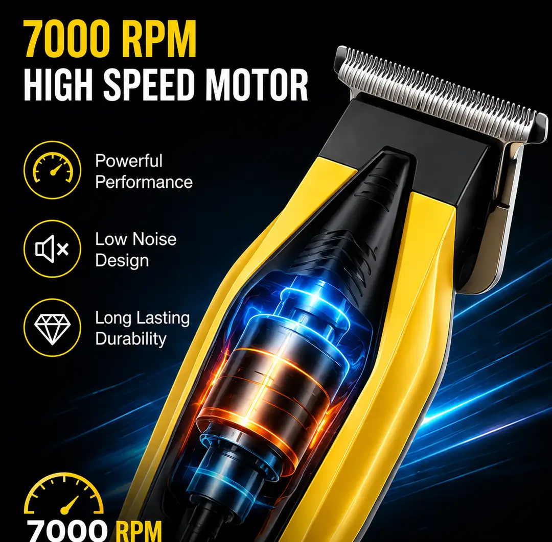 DALING DL-1959 Professional Hair Trimmer | 7000 RPM | USB Rechargeable | LED Display Hair & Beard Clipper