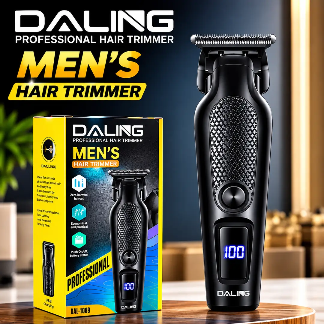 DALING DL-1909 Professional Hair Trimmer for Men | Cordless Rechargeable Hair & Beard Trimmer with Digital Display