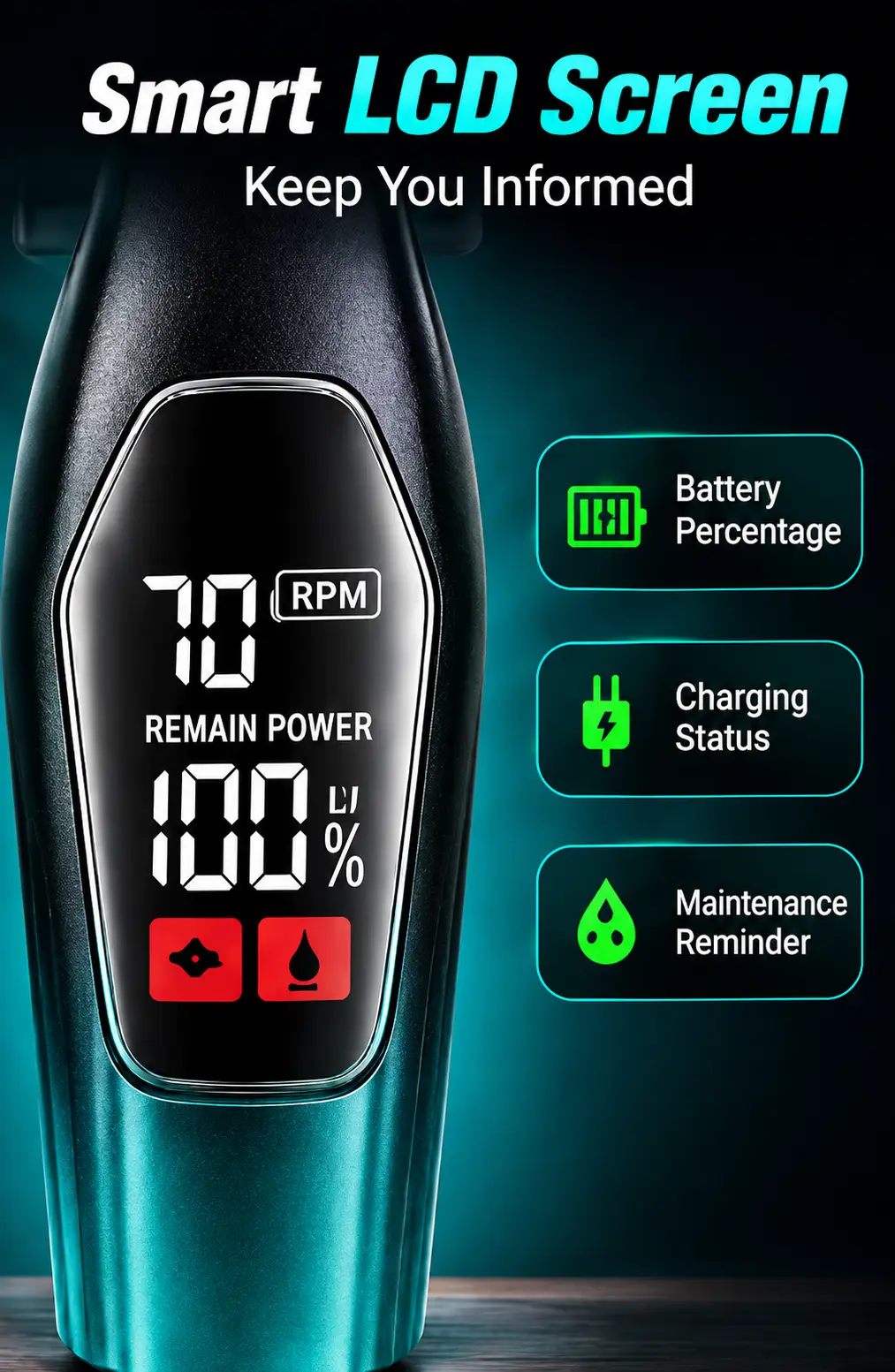 DALING DL-1901 Professional Hair Trimmer | USB Rechargeable | LCD Display | 7000 RPM High-Speed Hair & Beard Clipper