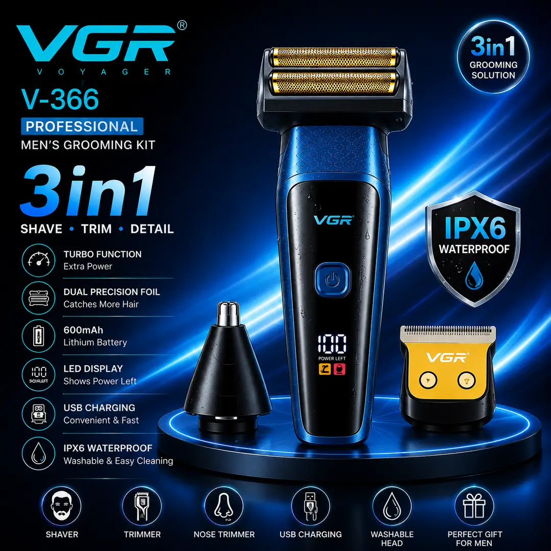 Comfortable Grip and Ergonomics Design Men's Nose & Ear Hair Trimmer 5
