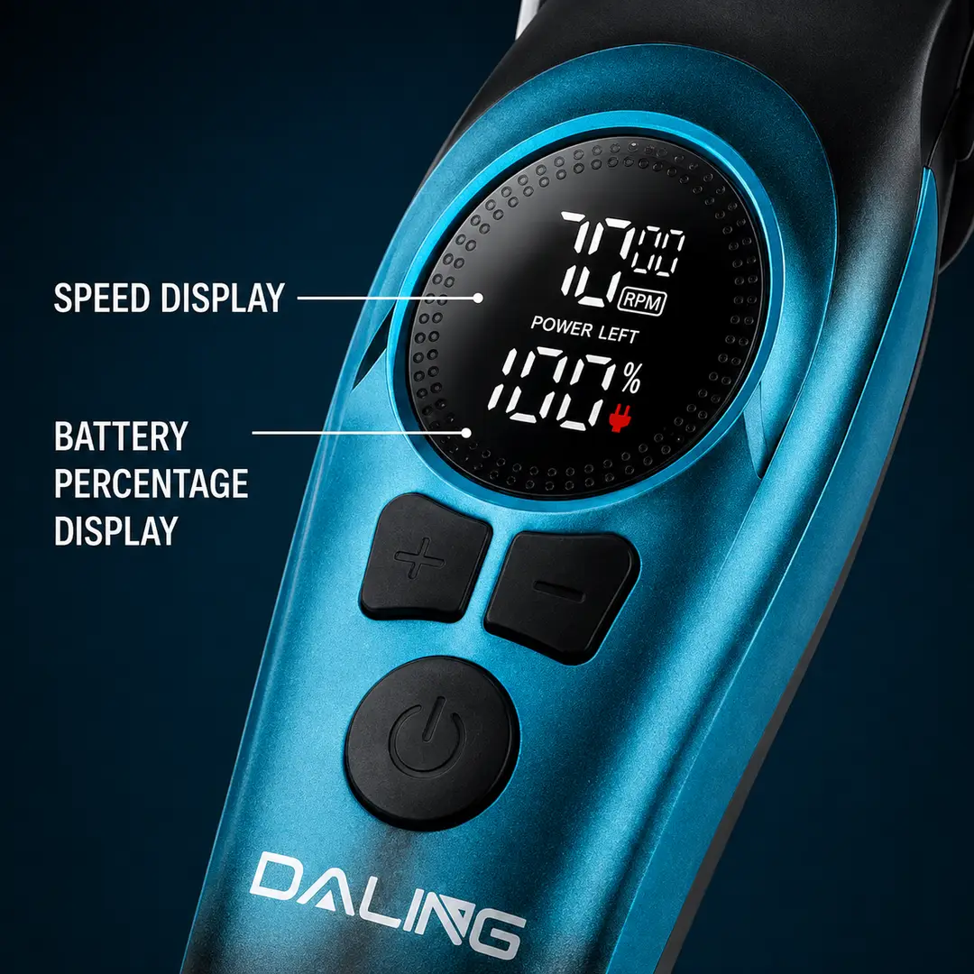 DALING DL-1957 Professional Hair Clipper for Men | Cordless Rechargeable Trimmer | LCD Display | USB Charging | 4 Speed Adjustment