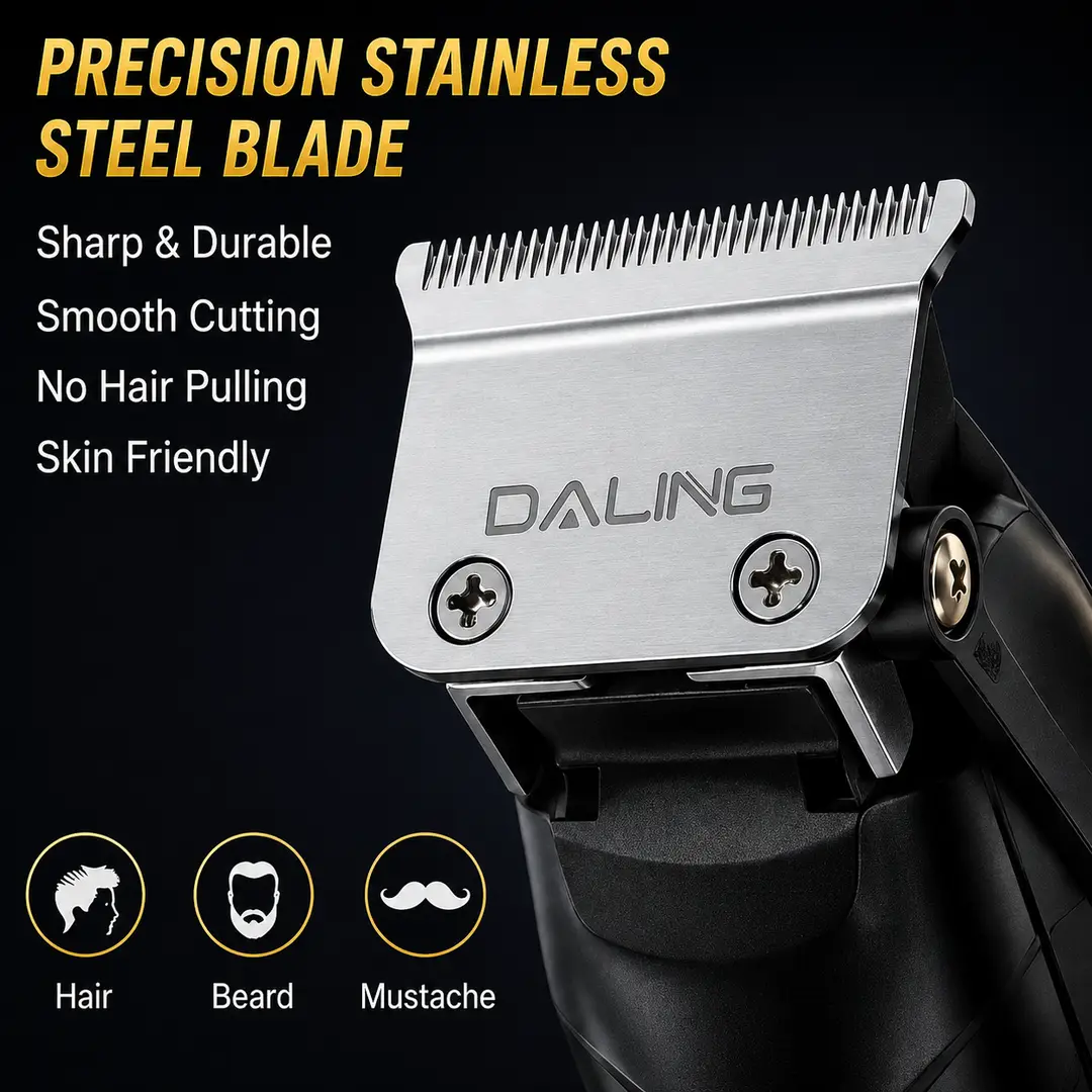 DALING DL-1963 Professional Men's Hair Clipper | Cord/Cordless Rechargeable Hair Trimmer | LCD Display | 7000 RPM | Lithium Battery