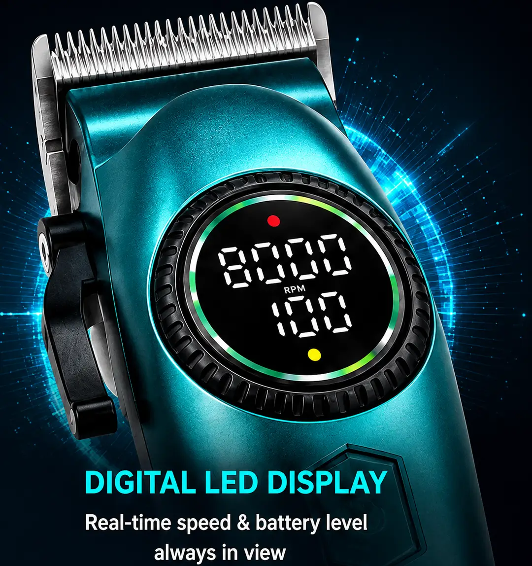 DALING DL-1911 Professional Hair Clipper | 8000 RPM | USB Rechargeable | Adjustable Blade | Digital Display