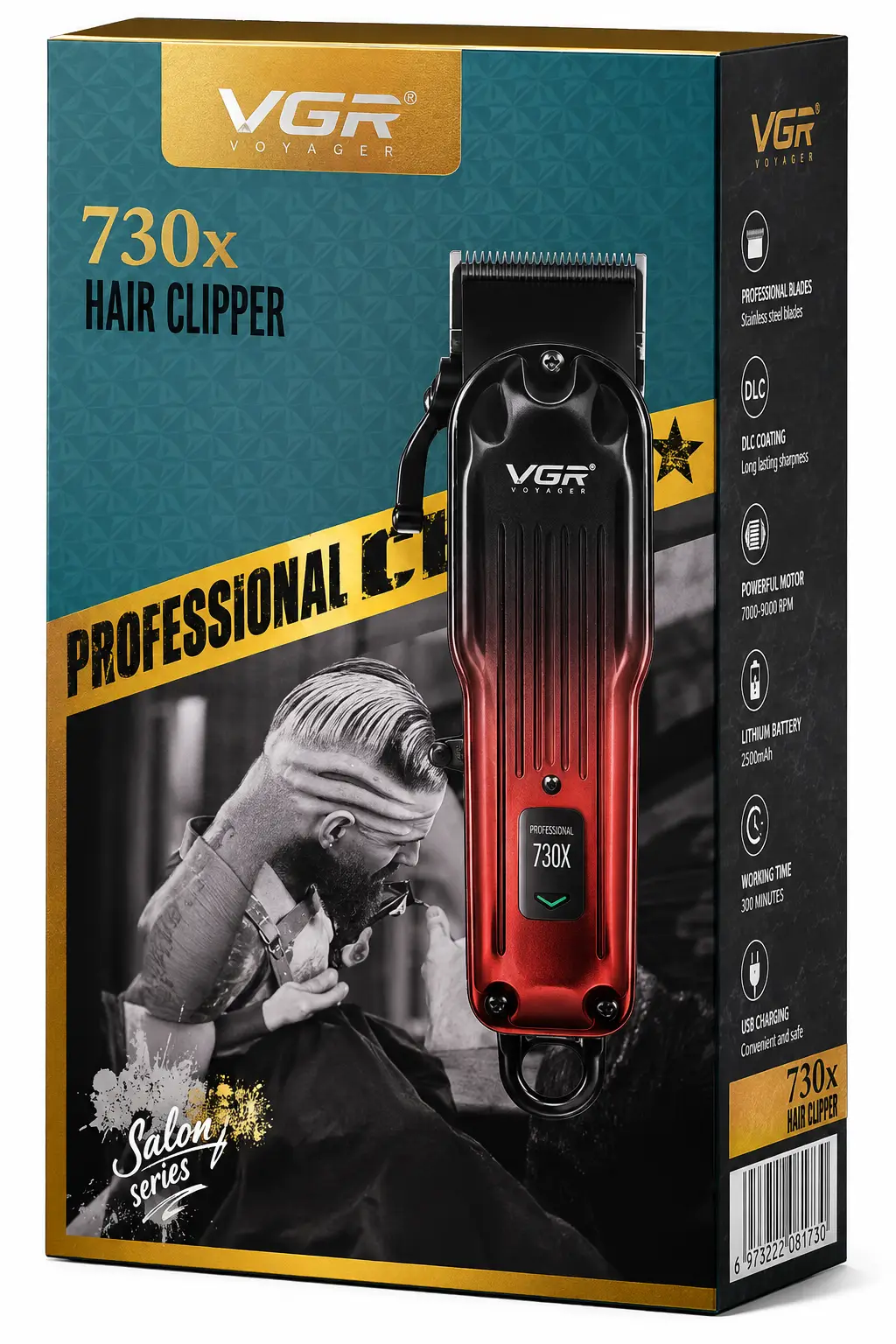 DALING DL-1930 Professional Hair Clipper – 7200 RPM High Speed Rechargeable Trimmer with Adjustable Blade & USB Charging