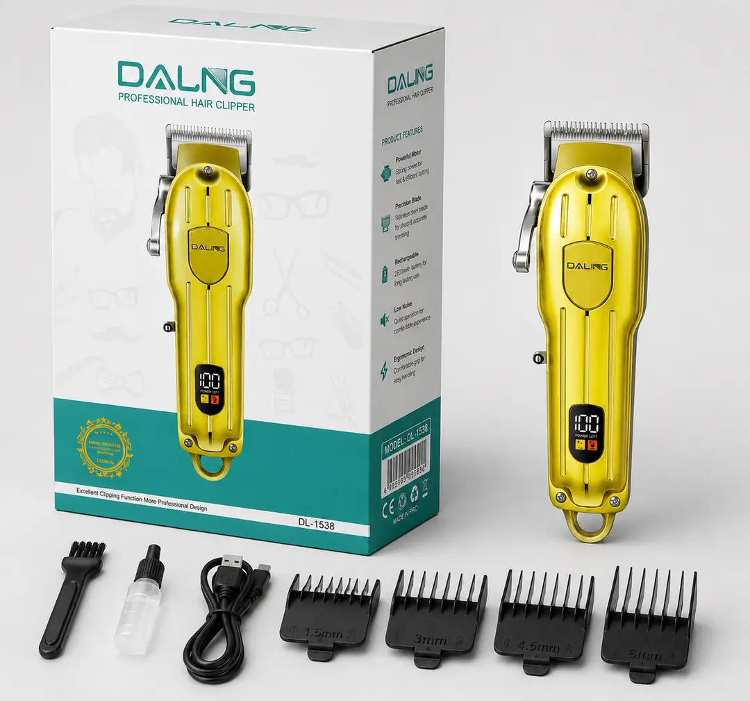 DALING Professional Hair Clipper DL-1538 Rechargeable Hair Trimmer for Men