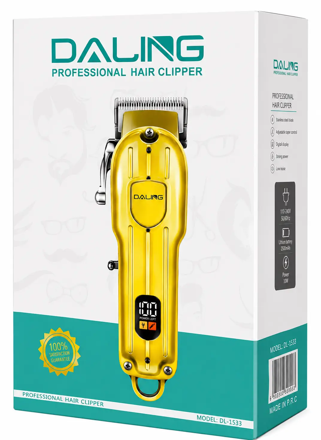DALING Professional Hair Clipper DL-1538 Rechargeable Hair Trimmer for Men