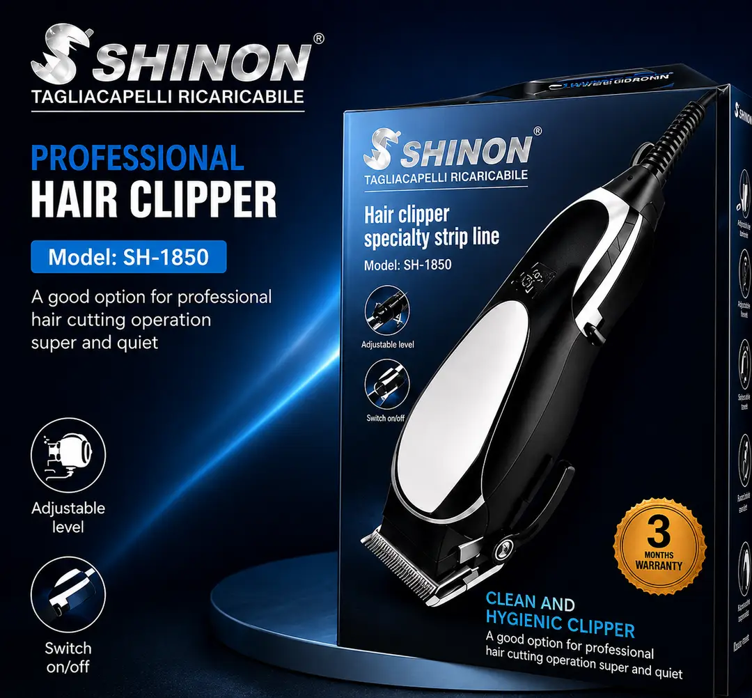 Professional SH-1850 Rechargeable Hair Clipper – Clean & Hygienic Hair Cutting Trimmer