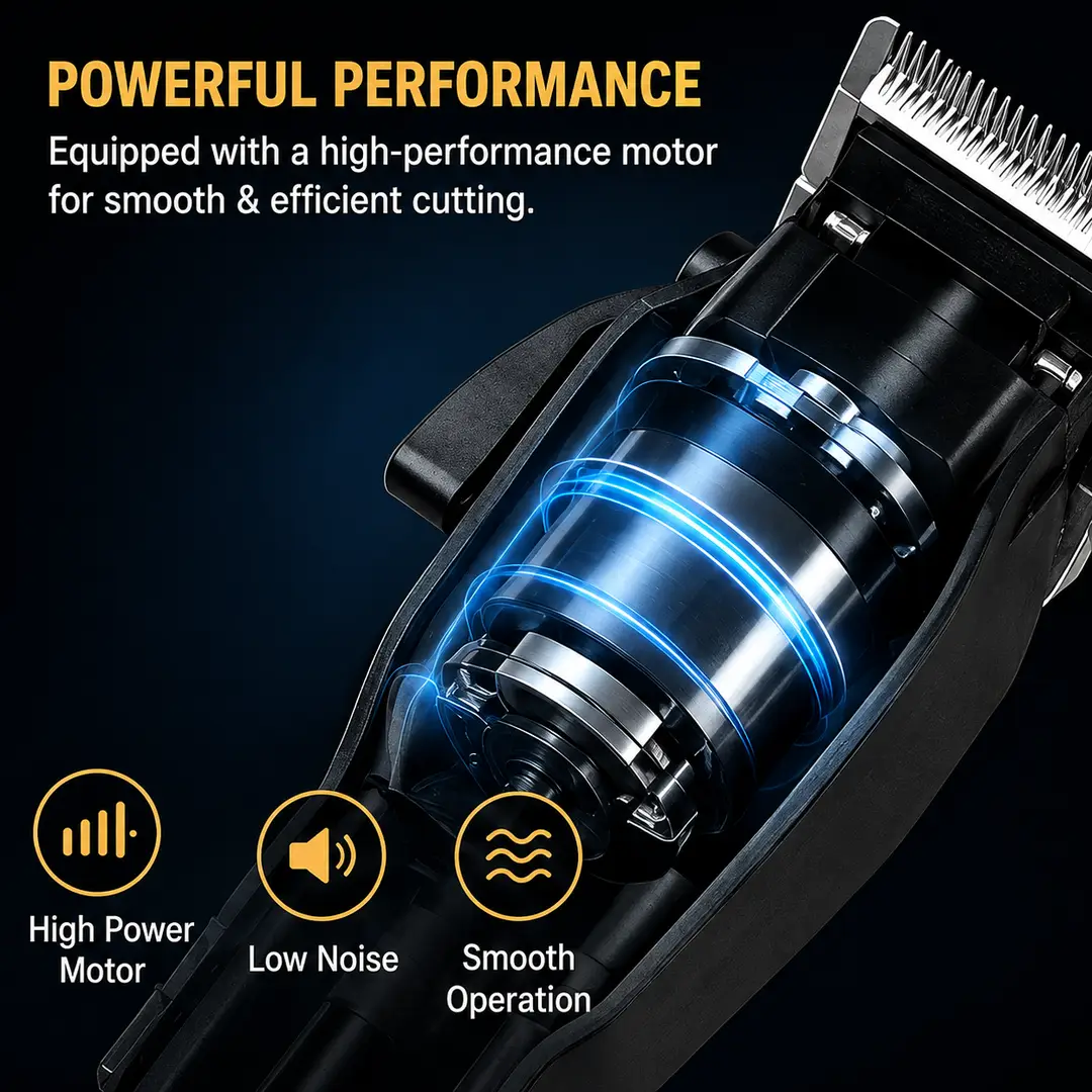 WAER Professional WA-91401 High-Power Corded Hair Clipper | Adjustable Blade Precision Hair Cutting Machine for Home & Salon Use