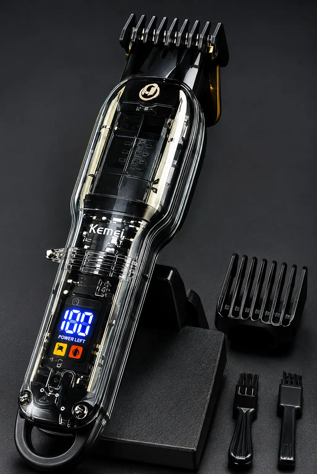 JAWA JW-814 Professional Clear Trimmer for Men – Rechargeable Hair, Beard & Mustache Trimmer with LED Digital Display, Stainless Steel Blade & USB Charging