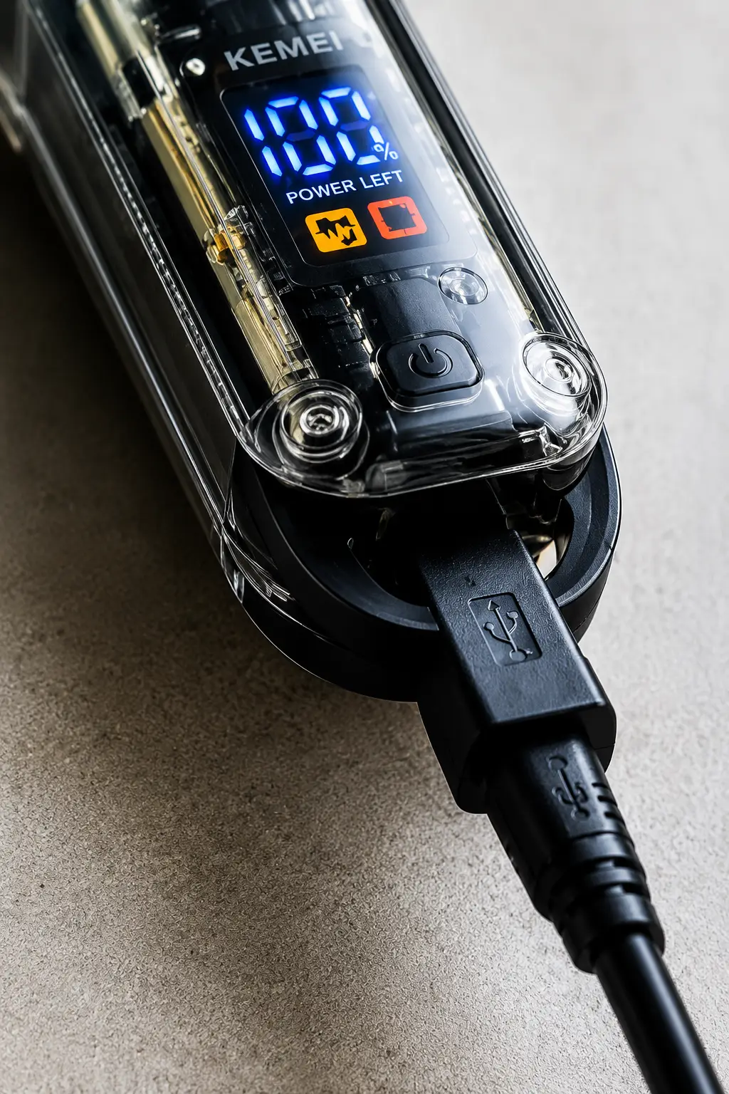 JAWA JW-814 Professional Clear Trimmer for Men – Rechargeable Hair, Beard & Mustache Trimmer with LED Digital Display, Stainless Steel Blade & USB Charging