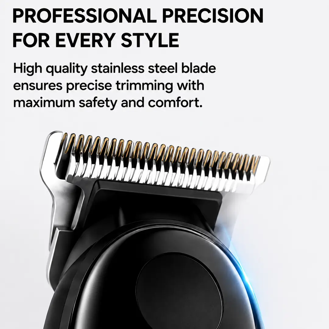 Kemei KM-1742 Professional Hair Trimmer – Rechargeable Cordless Beard & Hair Clipper with LED Power Display