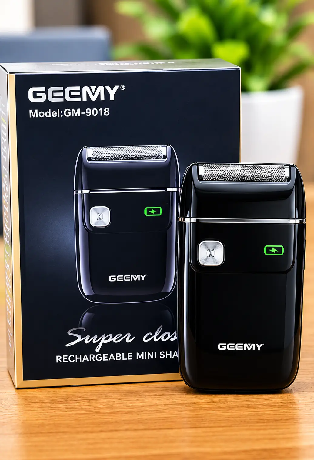 GEEMY GM-9018 Rechargeable Mini Shaver for Men – Super Close Shave, Portable Electric Razor, Compact Travel Shaver with LED Battery Display