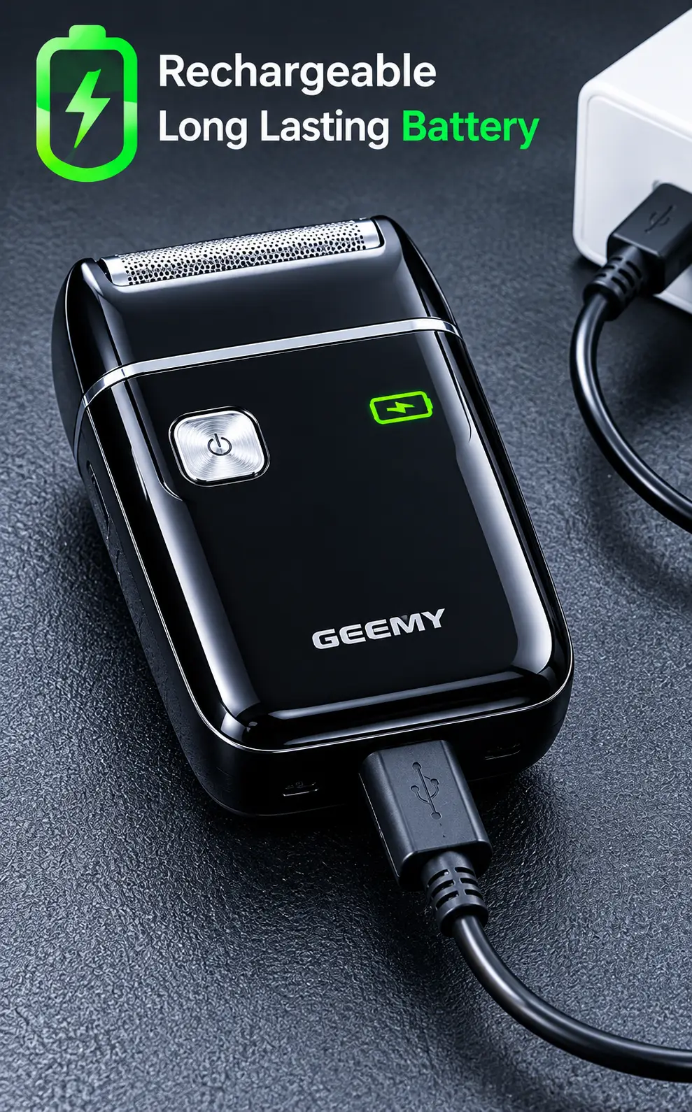 GEEMY GM-9018 Rechargeable Mini Shaver for Men – Super Close Shave, Portable Electric Razor, Compact Travel Shaver with LED Battery Display