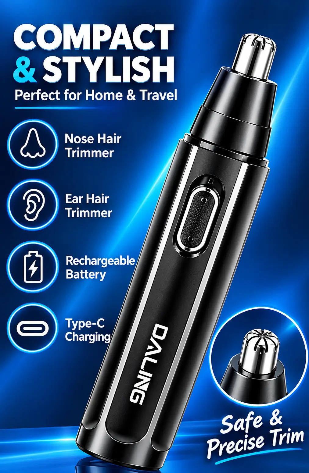 DALING DL-710G Men’s Rechargeable Nose  Hair Trimmer