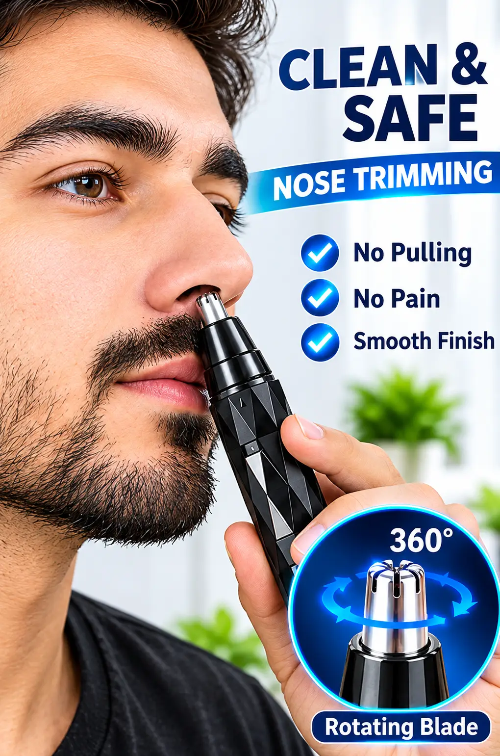 Kemei KM-6673 2-in-1 Nose & Ear Hair Trimmer