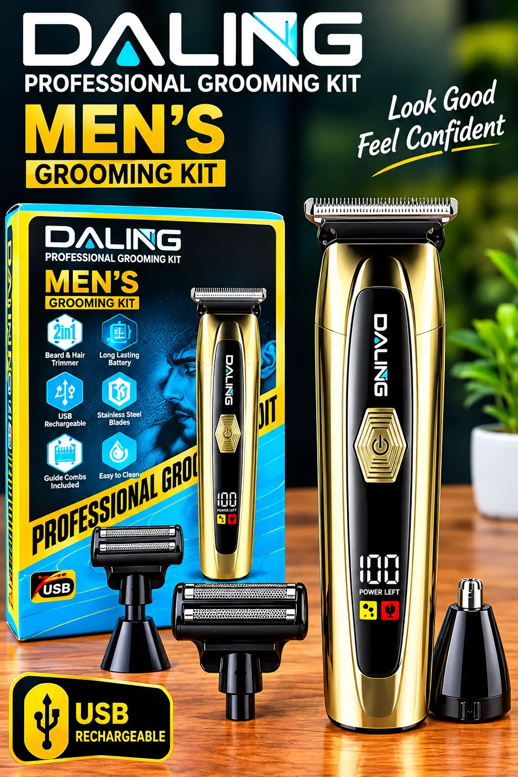 DALING DL-9505 Professional Men’s 3-in-1 Grooming Kit