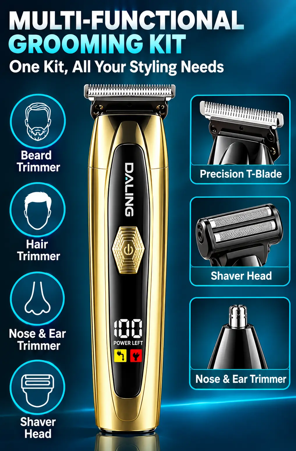 DALING DL-9505 Professional Men’s 3-in-1 Grooming Kit