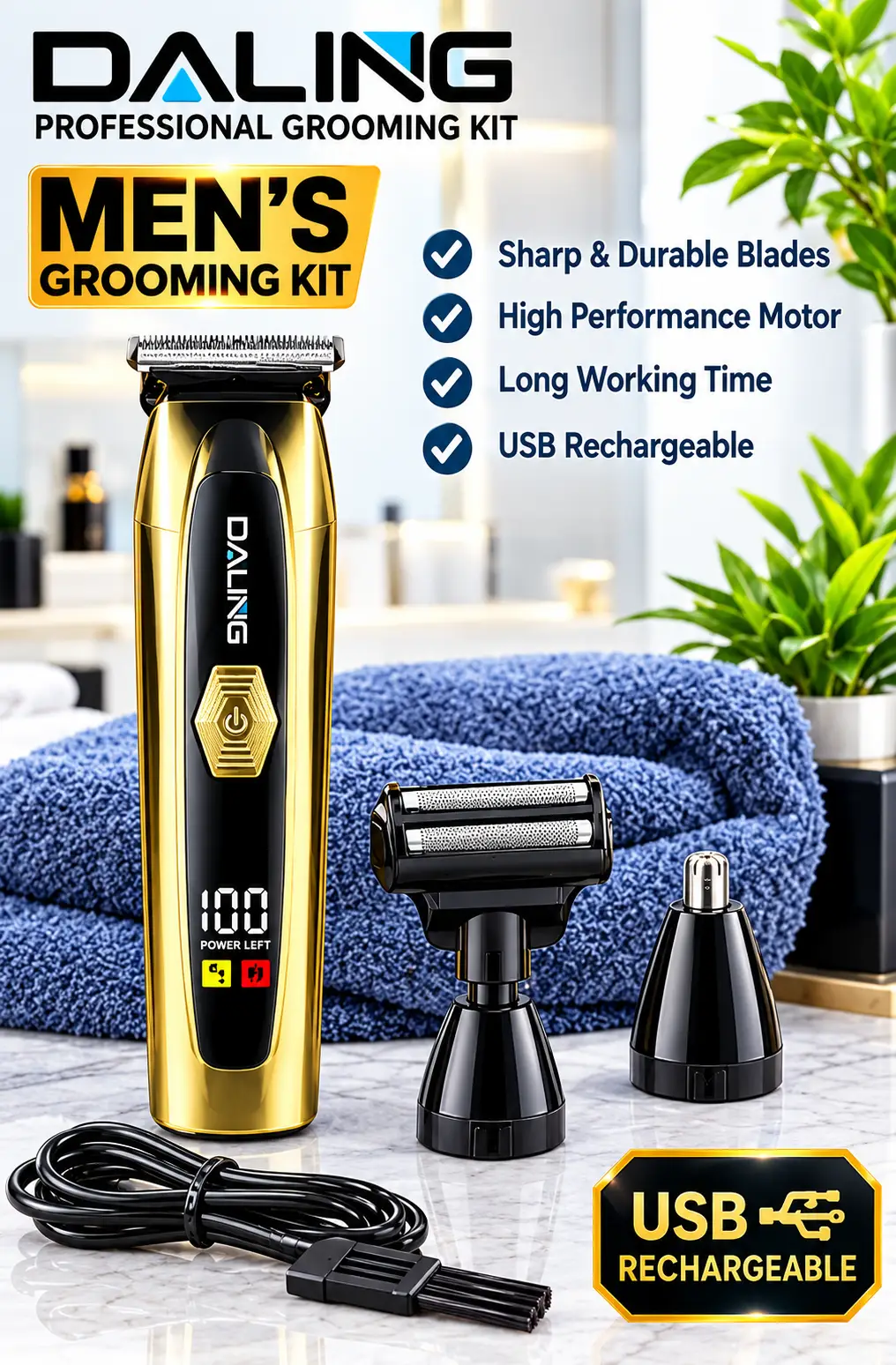 DALING DL-9505 Professional Men’s 3-in-1 Grooming Kit