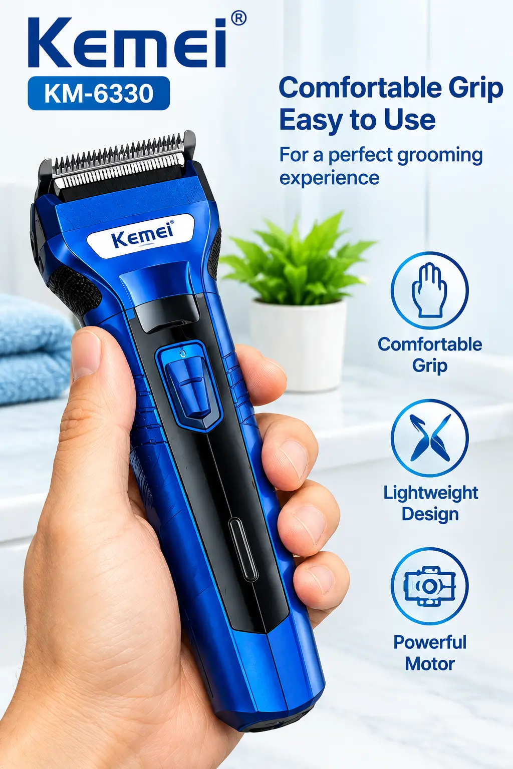 Kemei KM-6330 3-in-1 Professional Grooming Kit for Men