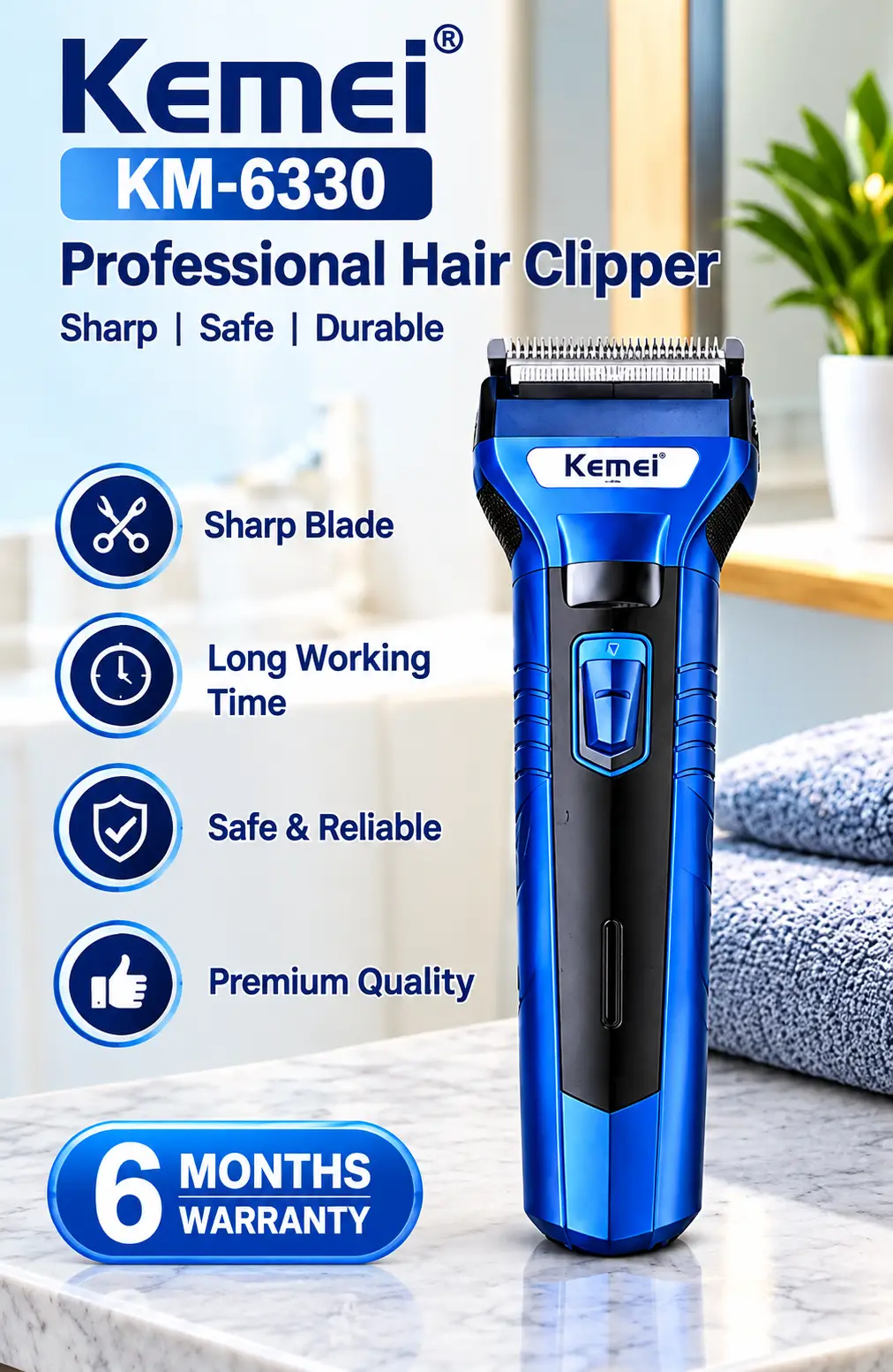 Kemei KM-6330 3-in-1 Professional Grooming Kit for Men
