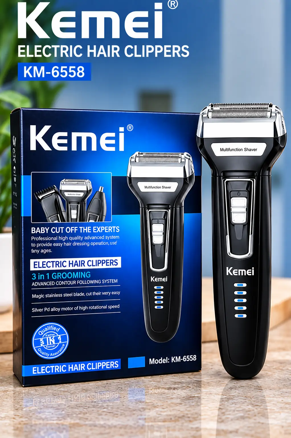 Kemei KM-6558 3-in-1 Professional Gromming kit