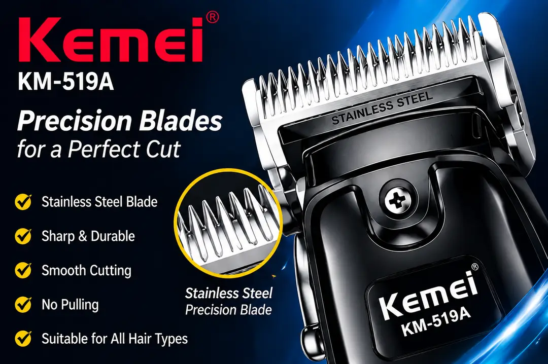 Kemei KM-519A Professional Rechargeable Hair Clipper for Men