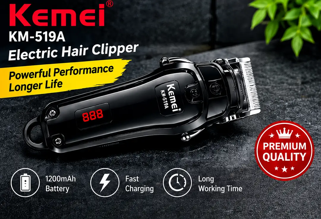 Kemei KM-519A Professional Rechargeable Hair Clipper for Men